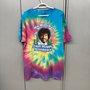 Bob Ross Adult Large T-shirt No Mistakes Just Happy Accidents